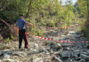 Ordigno bellico rinvenuto nel letto di un corso d’acqua in secca a Vezzano sul Crostolo